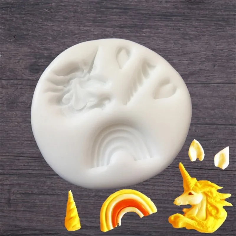 

1PC Unicorn Shaped Fondant Silicone Mold DIY Cake Baking Tool Craft Cake Decorating Tools Chocolate Pastry Mold