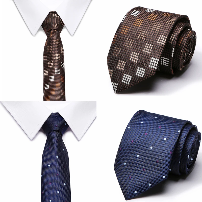 2017 Классический шелковый Для мужчин s галстуки шеи галстуки 8 см коричневый желтый синий Галстуки для Для мужчин праздничная одежда Бизнес
