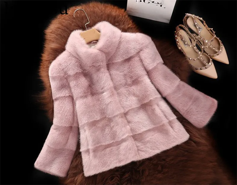 Women Autumn& Winter High Quality Faux Fur Basic Jacket Coat Female Overcoat Sweet Outerwear& Coats Plus Size Tops A1486