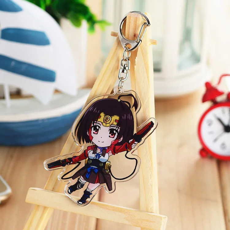 

Japan Anime koutetsujou no kabaneri Cosplay Cartoon Double Side Acrylic Keychain Phone Charm Pendant Keyring Xmas Gift