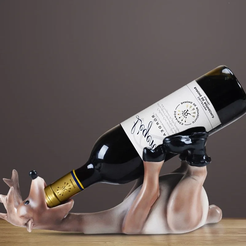 

Resin Drunk Deer Wine Rack Livingroom Office Wine Bottle Shelf Home Furnishing Decoration Modern Wine Holder Crafts L3089