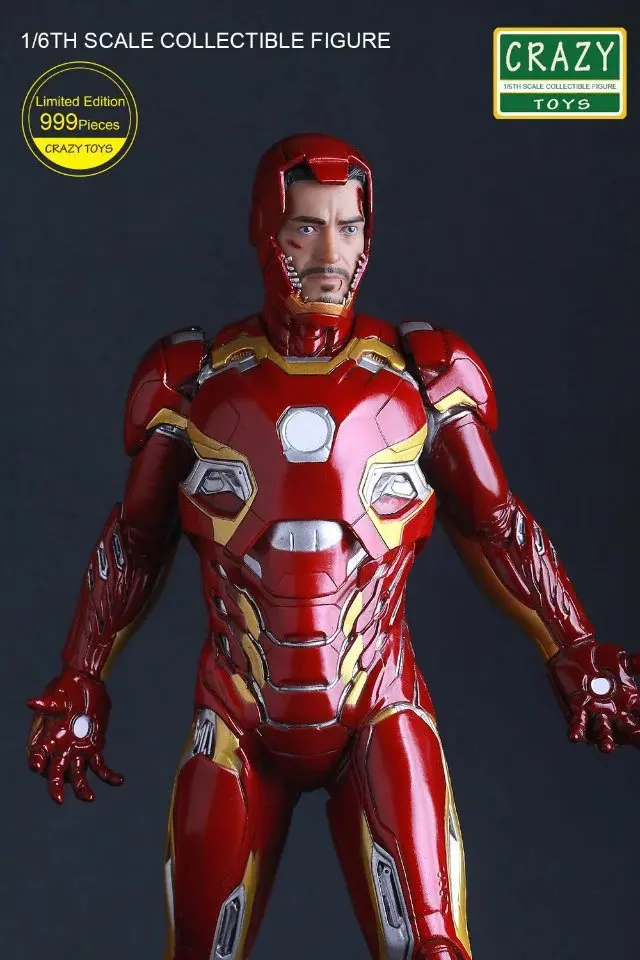 Сумасшедшие игрушки Marvel Мстители, Железный человек 3 Mark XLV MK45 999 предел 1:6 ПВХ фигурка Коллекционная модель игрушки 12 "30 см