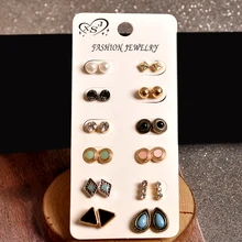 Дизайн для женщин ювелирные изделия оптом Платье на день рождения жемчужные серьги-гвоздики Комбинируйте Стиль 12 пар/компл., высокое качество, прекрасный подарок