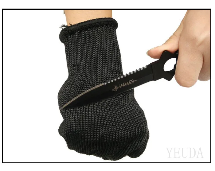 

New 2 X Safety Anti-skid Anti-Cutting Gloves With Palm Dotted Stainless Steel Wire Cut-Resistant Gloves For hunting
