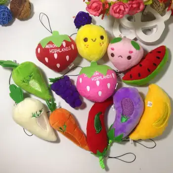 

100pcs Collection Of Plush fruit and vegetable Mixed Package Dolls For Phone/Key/Bag Pendants Cartoon Stuffed Toy
