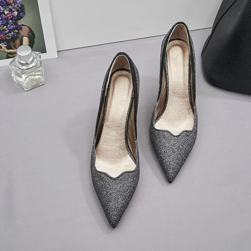 38 42 Pumps Cn 44 Talon Rétro Oversize Slip Pumps Lukuco 46 37 Femmes Mince Chaussures 43 Parti Nouveau 40 on Femme 39 45 Pompes 47 48 Vintage Black 41 gold Haut qfxYzw