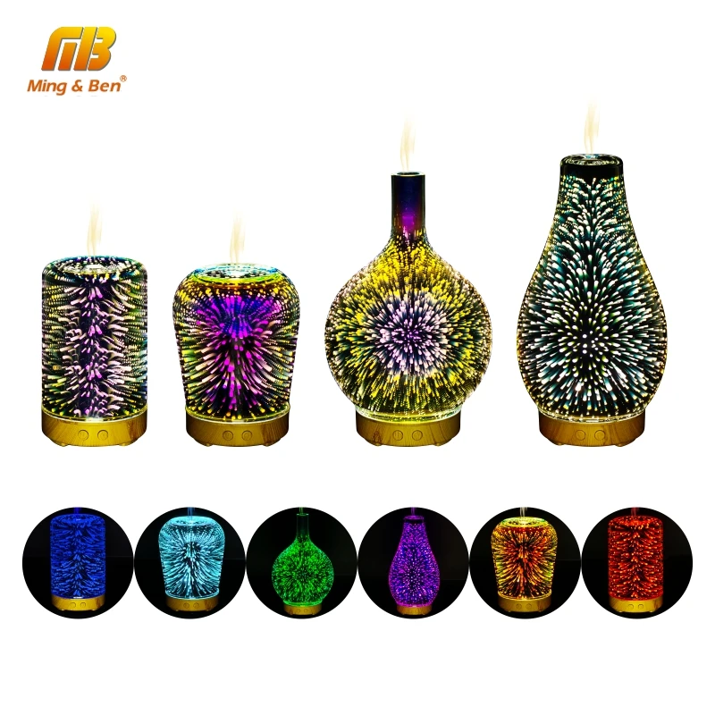  3D Creative Night Light LED E27 Edison Bulb Aroma Lamp Essential Oil Aroma Diffuser Firework Dazzle - 32998296796