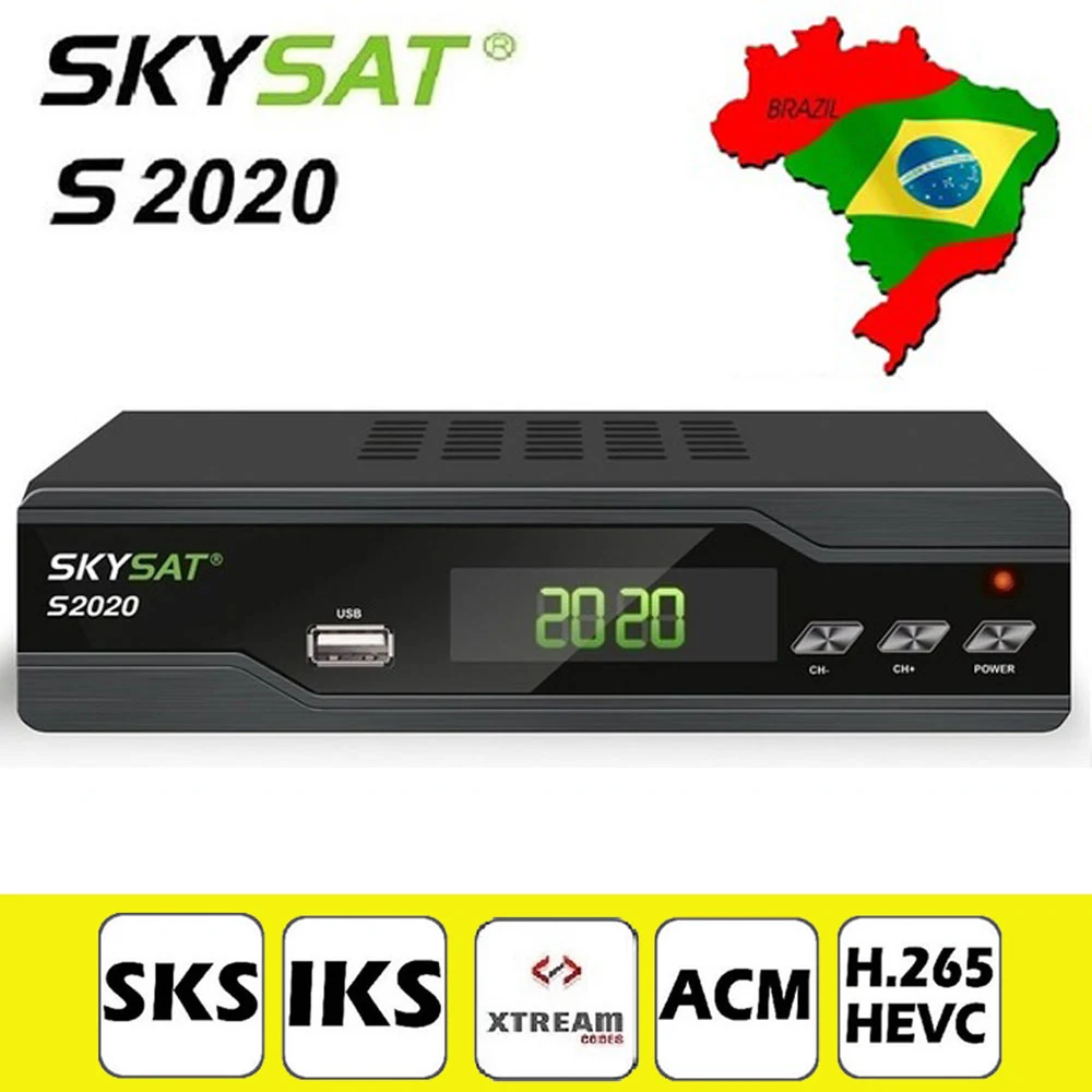 [Подлинный] SKYSAT S2020 Twin спутниковый тюнер ИКС SKS ACM H.265 Xtream M3U PowerVu Full HD канала DVB-S2