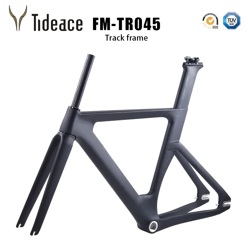 Flash Deal 2019 Carbon Track Frame Carbon Fiber Fixed Gear bike frame Carbon Racing Tracking bike Frameset 49/51/54/57cm with fork seatpost 2