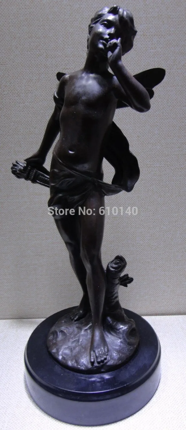 

Nice&Beautiful Bronze Fable Marble Statue of Boy Happy Spirits