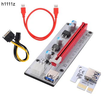 

3 in 1 4pin Molex PCI-E Riser Card 6pin Riser SATA 60cm PCIE 1x to 16x PCI Express Riser Card for Antminer Bitcoin Miner Mining