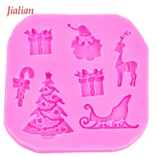 Christmas series Shaped food safe fondant silicone moulds confectionery accessories for chocolate cake decoration tools FT