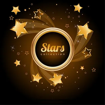 

Golden Gold Stars Frame Starry Sky backdrop Vinyl cloth High quality Computer printed wall Background