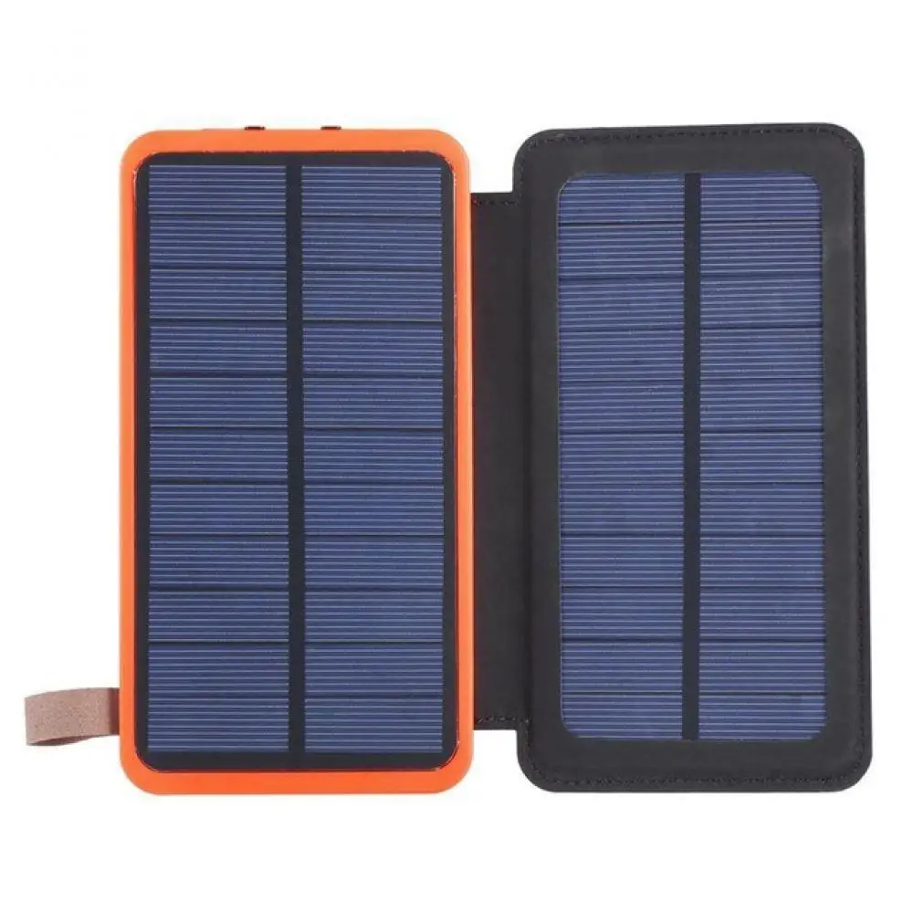 Солнечный внешний аккумулятор, водонепроницаемый внешний аккумулятор, 30000 мА/ч, портативный аккумулятор, двойной складной источник питания, светильник для смартфона xiaomi - Цвет: Оранжевый
