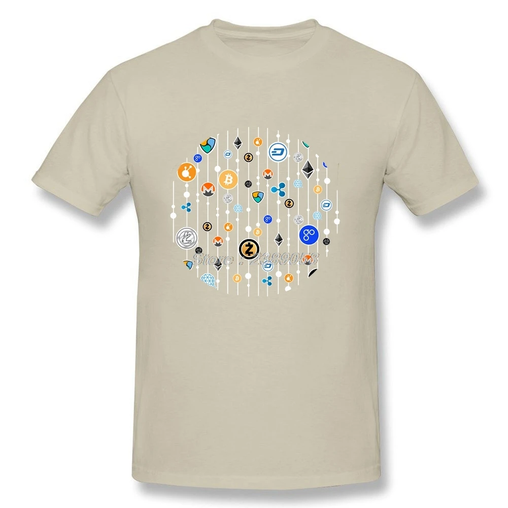 Luxury T-Shirts Men Short Sleeve Cryptocurrency T Shirt Ethereum Bitcoin Litecoin Adult Shirt Camisetas