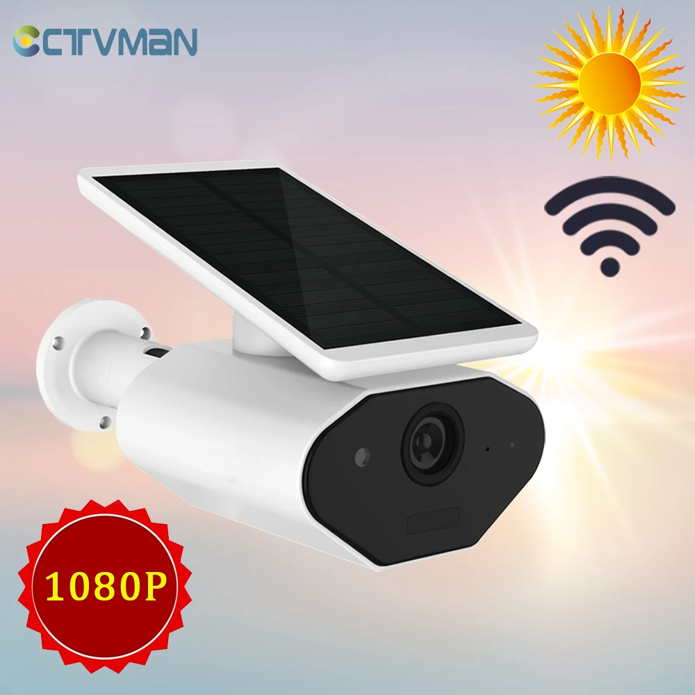 CTVMAN Solar Camera IP Wireless 1080P Battery WIFI Outdoor PIR Rechargeable Two Way Audio Exterior Home Security CCTV Cameras