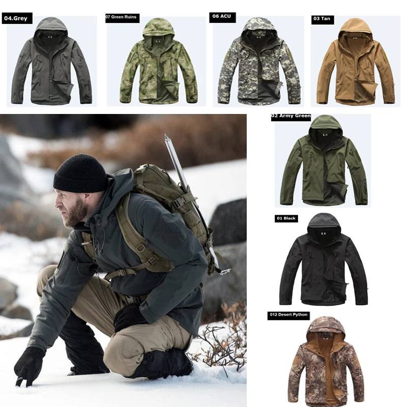 

TAD Hot Sale Tactical Men Soft shell Jacket + Pants Waterproof Outdoor Hunting Jacket Fleece Lining Hiking Camping Sport Suits