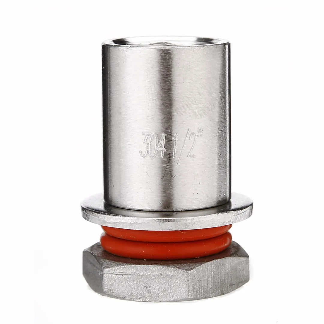 

1/2" Stainless Steel Homebrew Weldless Bulkhead Fitting for Kettle/Keg Easy To Add A valve Thermometer Mayitr