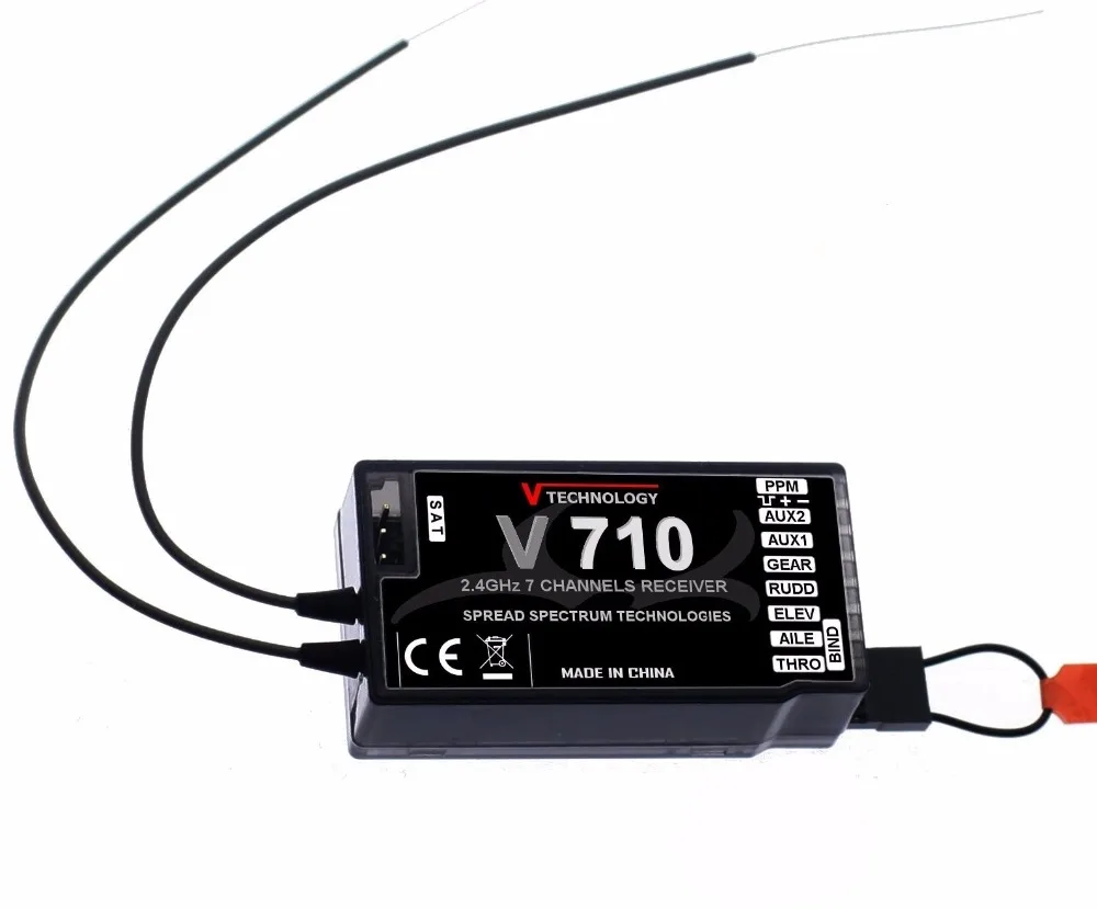 

7 channels 7Ch. V710 Receiver replace F701 receiver more better for DSM.X DSM2 Spektrum transmitter
