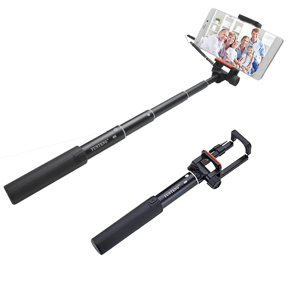 

YUNTENG 808 Mini Wired Cable Extendable Selfie Stick Pole Monopod For IOS Android Iphone 6 6s 5s Samsung HTC Huawei Smartphone