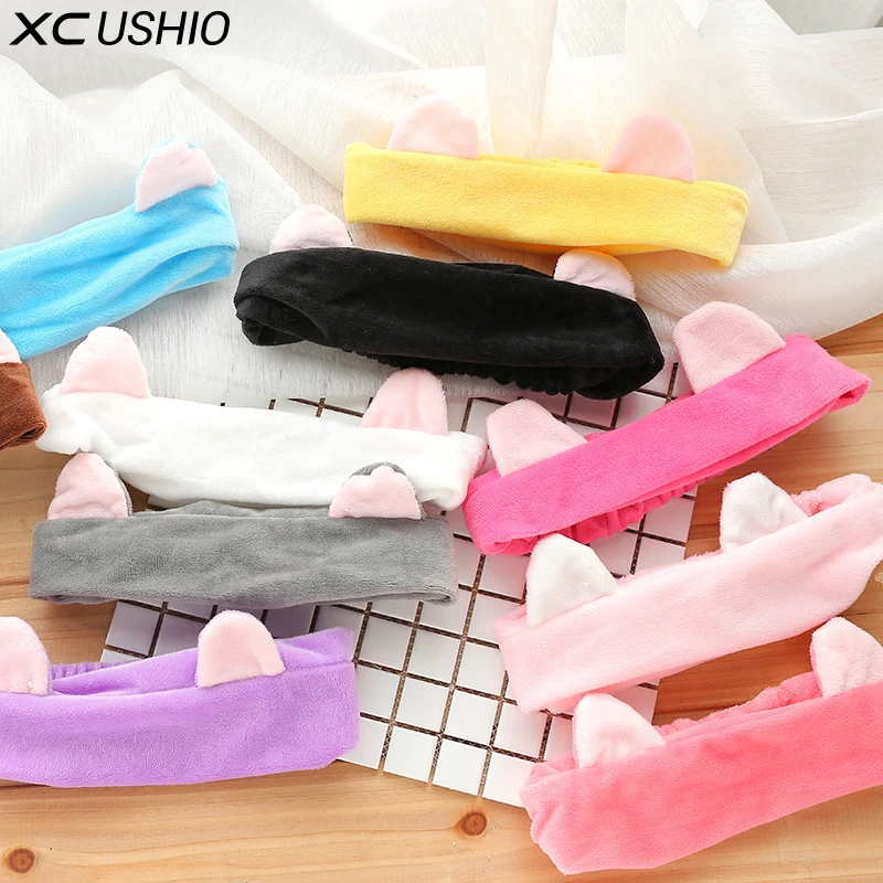 

XC USHIO One Peice Soft Cute Microfiber Flexible Head Bangs Hoop Face Towel Partner Cleaning Towel Beach Bath Towel Accessory