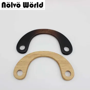 

25 pairs=50 pieces,bulk order 18.5X9cm mix 2 Colors wood handle carry patchwork beach bag handbags retro wood handle handles