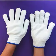 Класс белые нейлоновые перчатки износостойкие Туфли-доказательство рабочие перчатки страхования