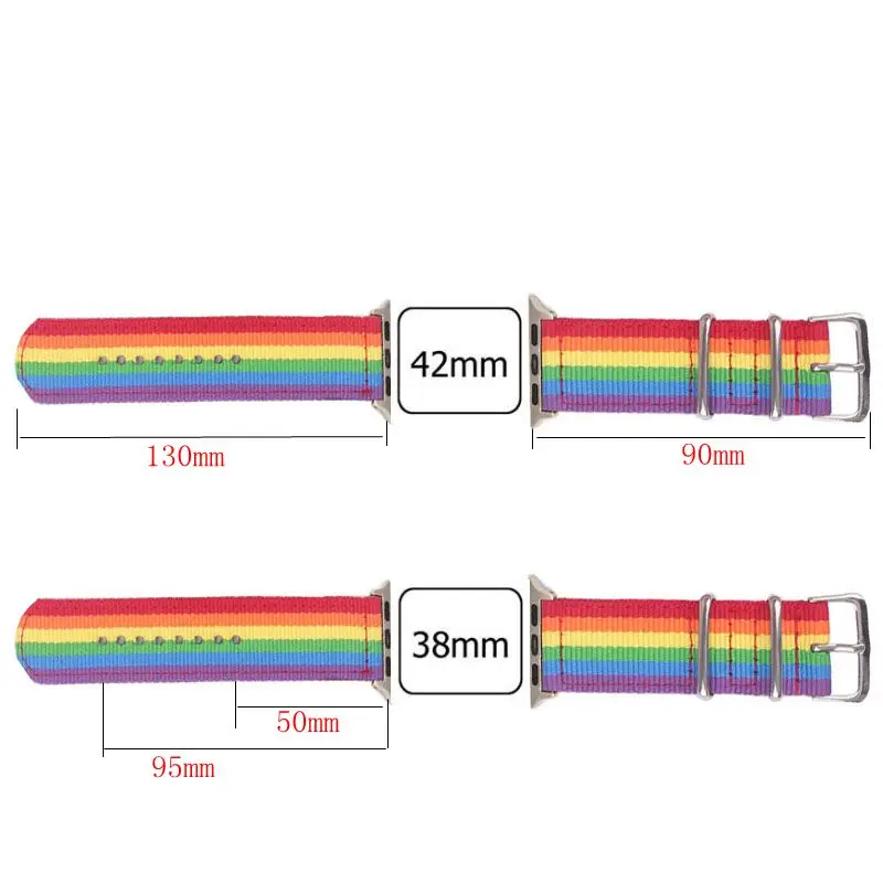 The NewFashion WovenNylon Bracelet Straps for iWatch 1/2/3/4 Apple Watch 38 / 42mm Fabric Strap Tape with Link Connector Adapter