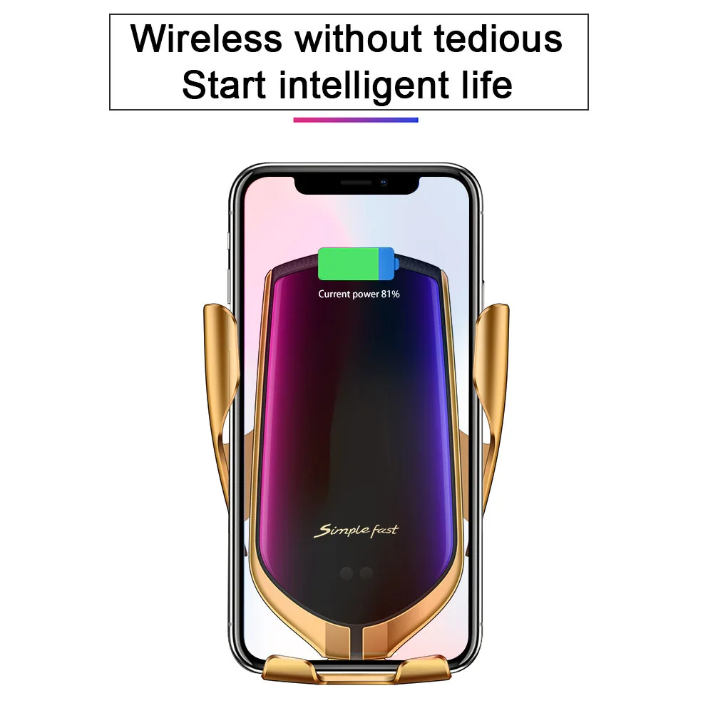 10W Qi Wireless Car Charger Auto Clamping Infrared Sensor Fast Charging Phone Holder For iPhone X XS XR Max 8 Samsung S8 S9 S10