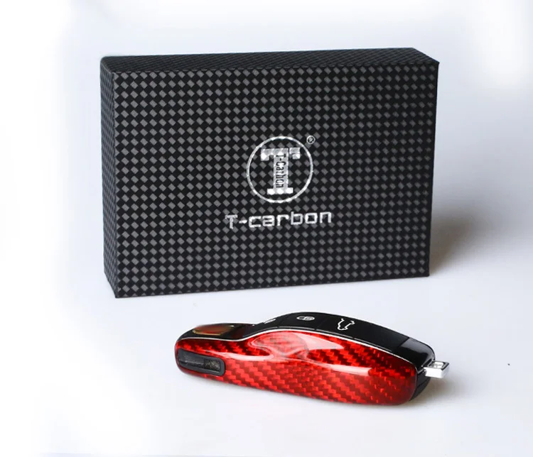 BooYuu T-Carbon Fiber Key Car чехол для ключа Крышка для Porsche 911 Macan Cayenne Panamera 4S брелок аксессуары