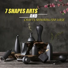 Классическая черная фарфоровая ваза для цветов декоративно-прикладное искусство керамики домашнее офисное настольное украшение художественные ремесла стиль DIY ваза подарок