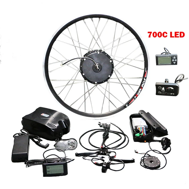 Ebike комплект 48 в 500 Вт колесный мотор для велосипеда 26 700C комплект для переоборудования электрического велосипеда с батареей 48 В велосипедный Набор для электровелосипеда - Цвет: 700c LED