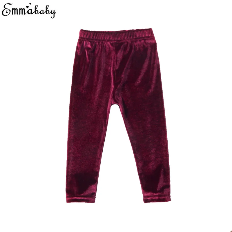 Newborn Baby Girls Bottom Pleuche Pants Velvet Kids High Waist Long Straight Trousers For Girl