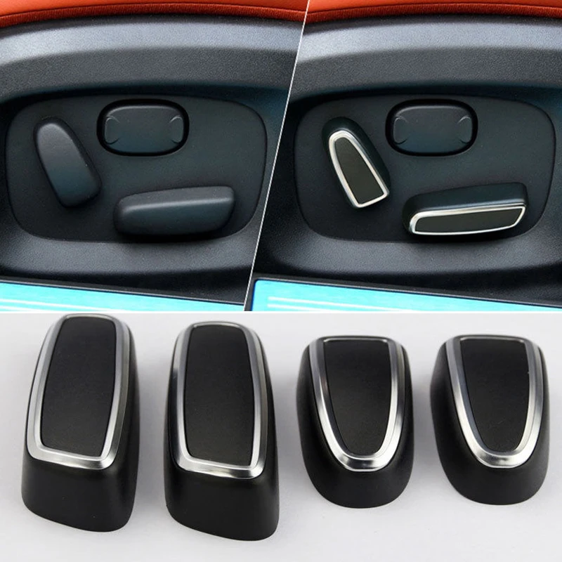

4pcs BLACK Car Seat Adjustment Switch Button DIY Cover Trim For Jaguar XF 08-15