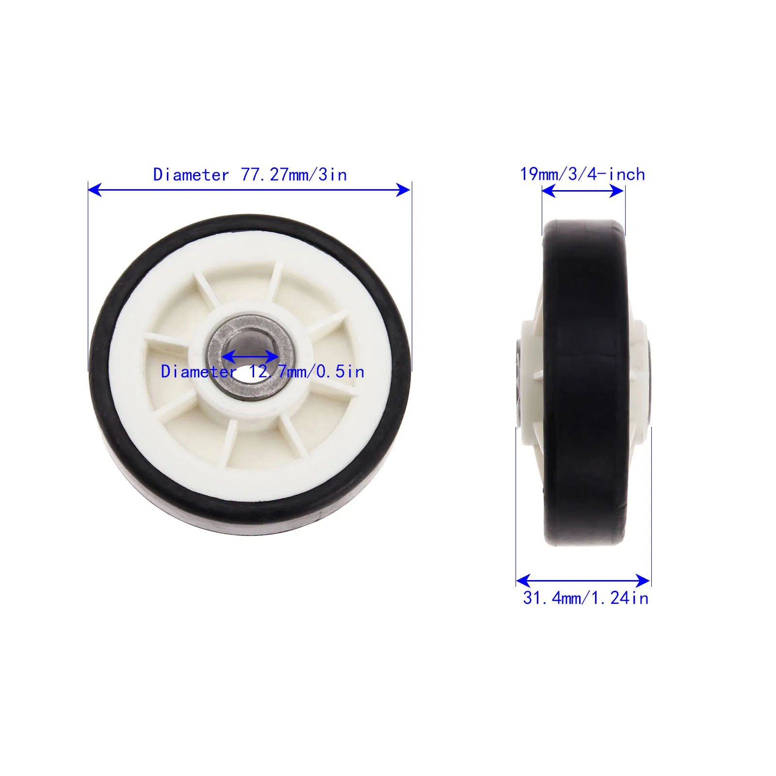 Maytag Dryer Roller Wheel Drum Support Kit 303373K for 12001541 312948 c/w One Each Drum Support Maytag Dryer Roller Wheel Drum Support Kit 303373K for 12001541 312948 c/w One Each Drum Support