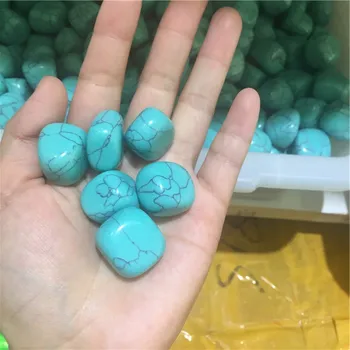 

100g Natural Blue Turquoise cube Polished Gravel Specimen natural stones and minerals happy fish tank stone