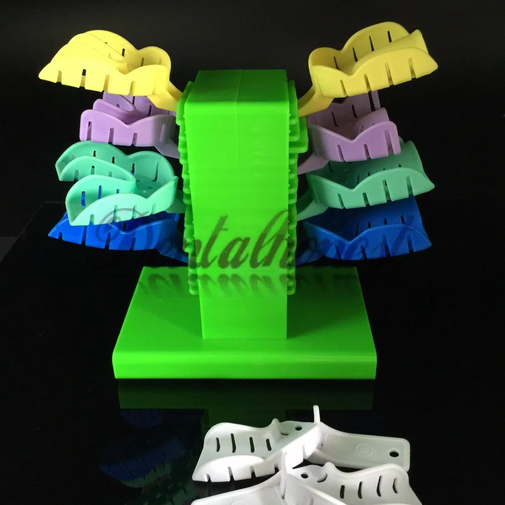 

1PCS Dental Lab Impression Tray Plaster Holder Stand with 10pcs dental plastic color trays