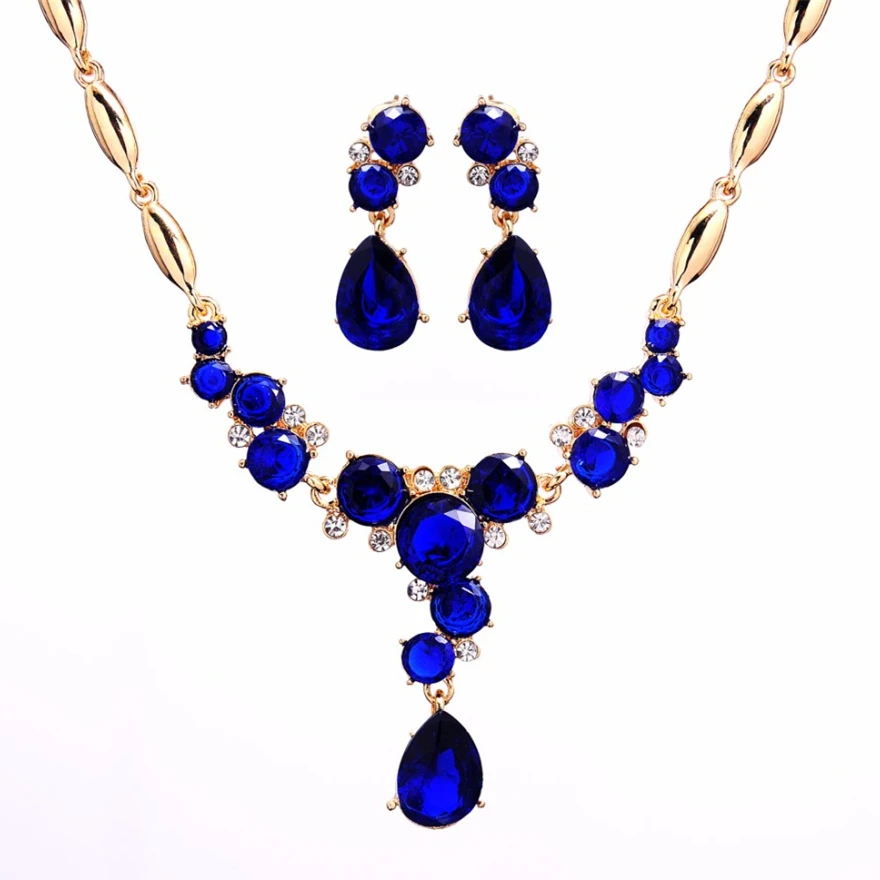 

2018 Luxury CZ Crystal Jewelry Sets Gold Color Necklace Earrings African Jewelry Sets for Women Wedding Bridal Jewelry Bijoux