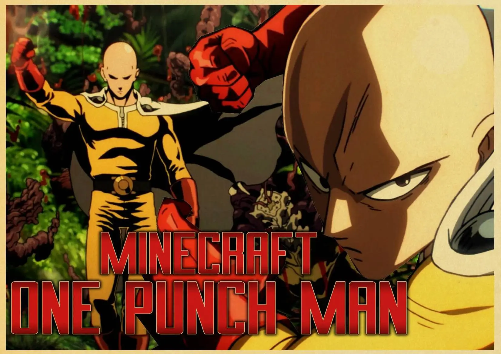 Japanses аниме One Punch Man Saitama Genos винтажный бумажный плакат настенная живопись украшение дома 42X30 см 30X21 см