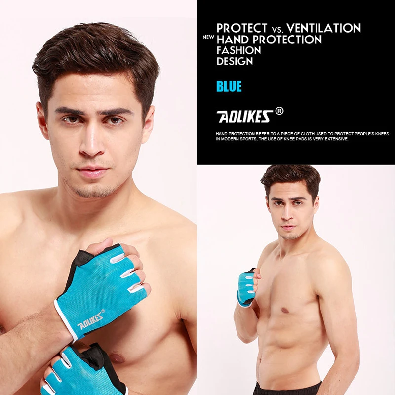 Gym Body Building Weightlifting Half Finger Gloves Sport Fitness Anti-slip Breathable Exercise Training Gym Gloves For Men Woman