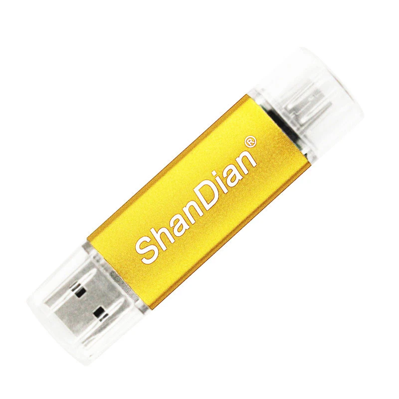 SHANDAIAN, мини USB флеш-накопитель, OTG, смартфон, флешка, 64 ГБ, 8 ГБ, 16 ГБ, 32 ГБ, 4USB флешка, планшет, ПК, флешка, USB внешний накопитель - Цвет: Yellow