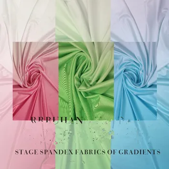 

Knit Gradient Spandex Fabric Material for Dancing Dress Elastic Stretch Fabric for Swimwear Latin Clothing Stage Lycra Fabric