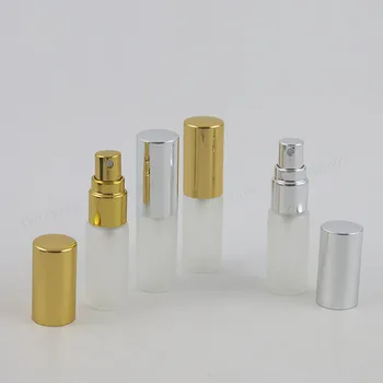 

50 x 5ml Refillable Frost Glass Sprayer Bottle 1/6 oz Mini Sample Perfume Atomizer 5cc Fragrance Bottle