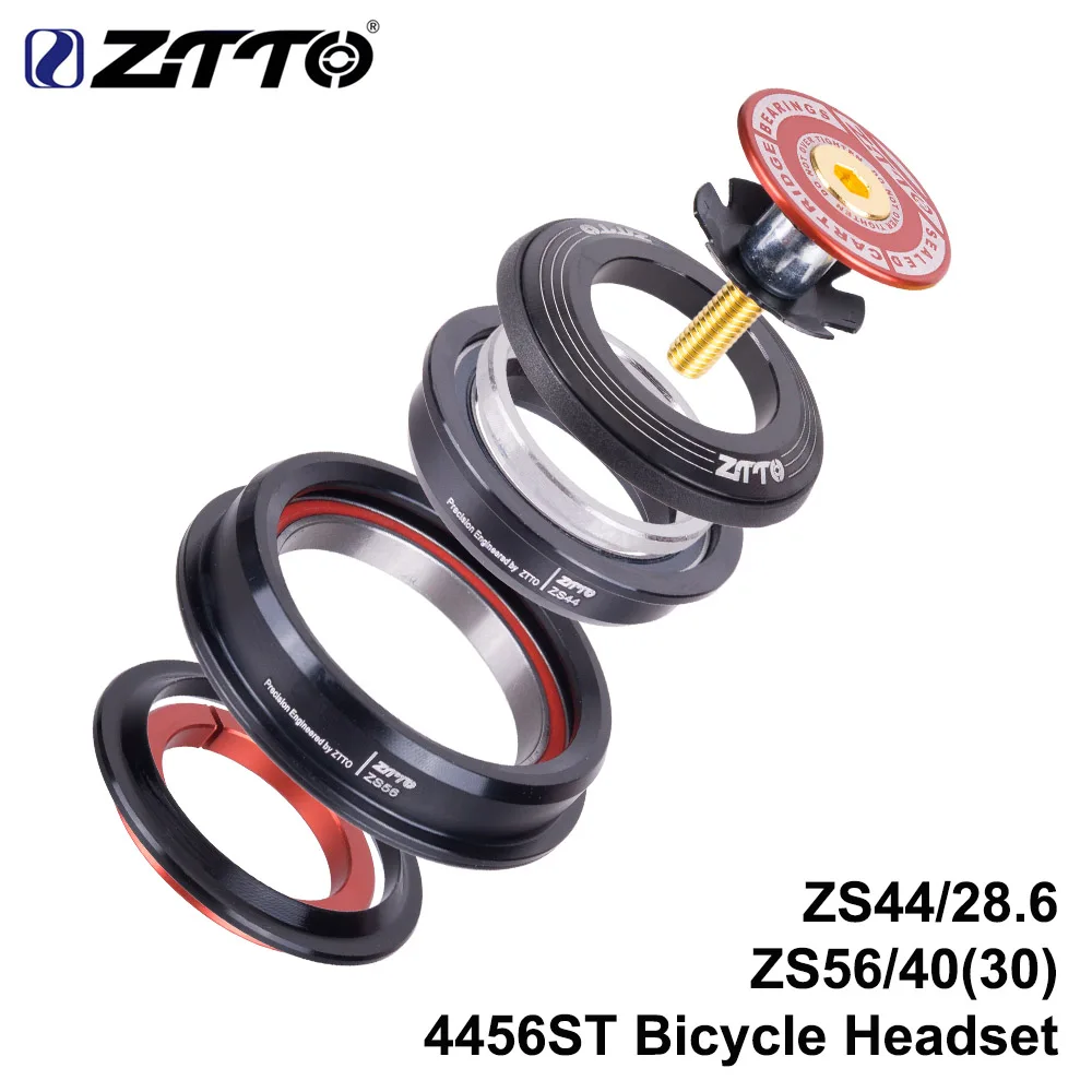 ZTTO 4456ST MTB велосипедная шоссейная велосипедная гарнитура 44 мм 56 мм ЧПУ 1 1/"-1 1/2" 1,5 коническая 28,6 прямая трубка вилка внутренняя 44 56