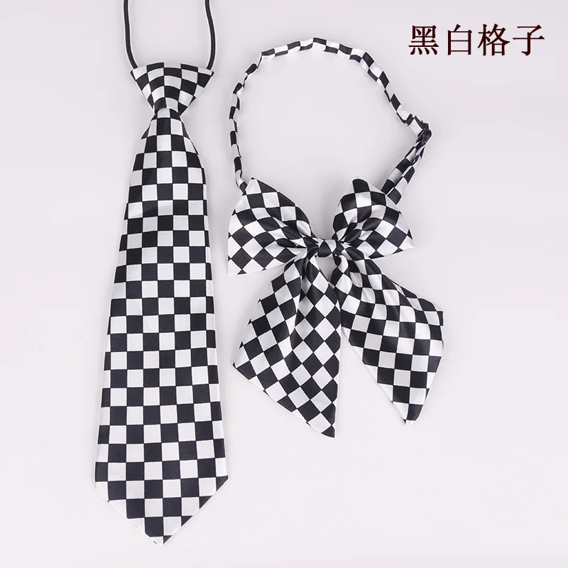 Mantieqingway полиэфир галстук узкие галстуки набор галстуков воротник Papillon галстук школьный стиль полосатый клетчатый Детский галстук-бабочка - Цвет: Black n White Plaid