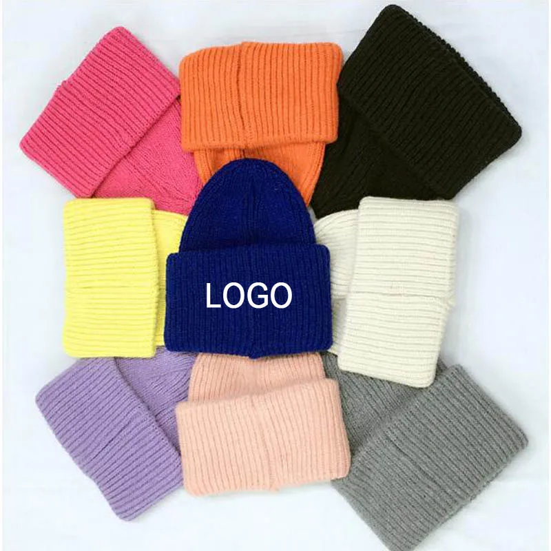 Зимняя Красная Шапочка для взрослых, теплая кепка вязаная шапка для женщин, Skullies& 30% шерстяные шапочки, нормальные толстые шляпы, Мужская одежда, шапки с логотипом на заказ