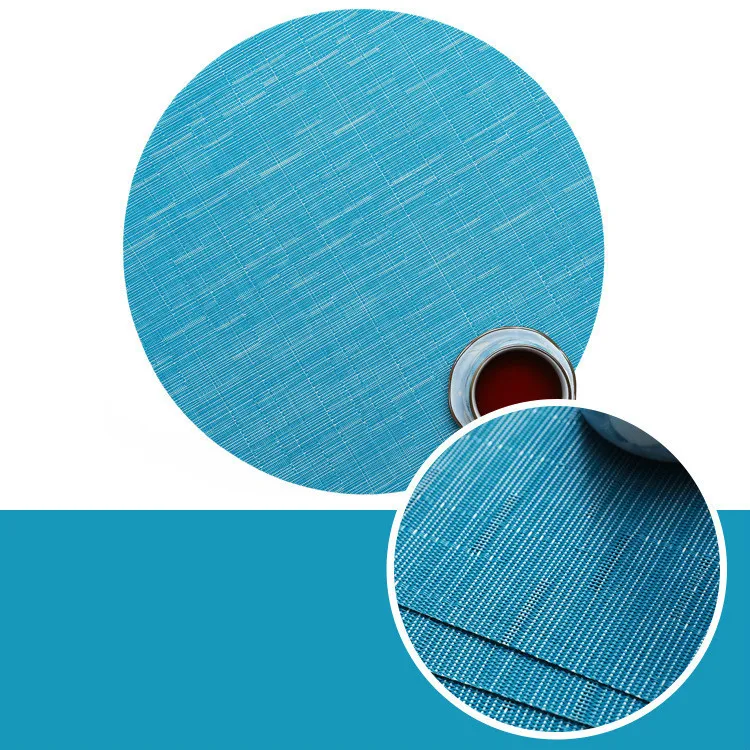 Weave Mat 04 Кухонные принадлежности, пластиковые столовые приборы, чаша, Рождественский коврик, набор подставок под кружки, круглая ткань, ПВХ, изоляционный коврик, кофейник, обеденный - Цвет: Weave Mat 04