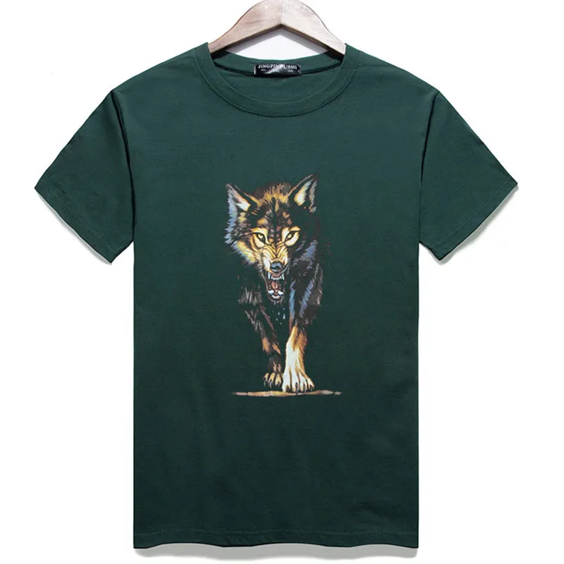 MFERLIER, лето, 5XL, футболки для мужчин, волк, размера плюс, большой, 6XL, 7XL, 8XL, Повседневная футболка, короткий рукав, животные, буквы, хипстер, зеленый, синий - Цвет: picture color