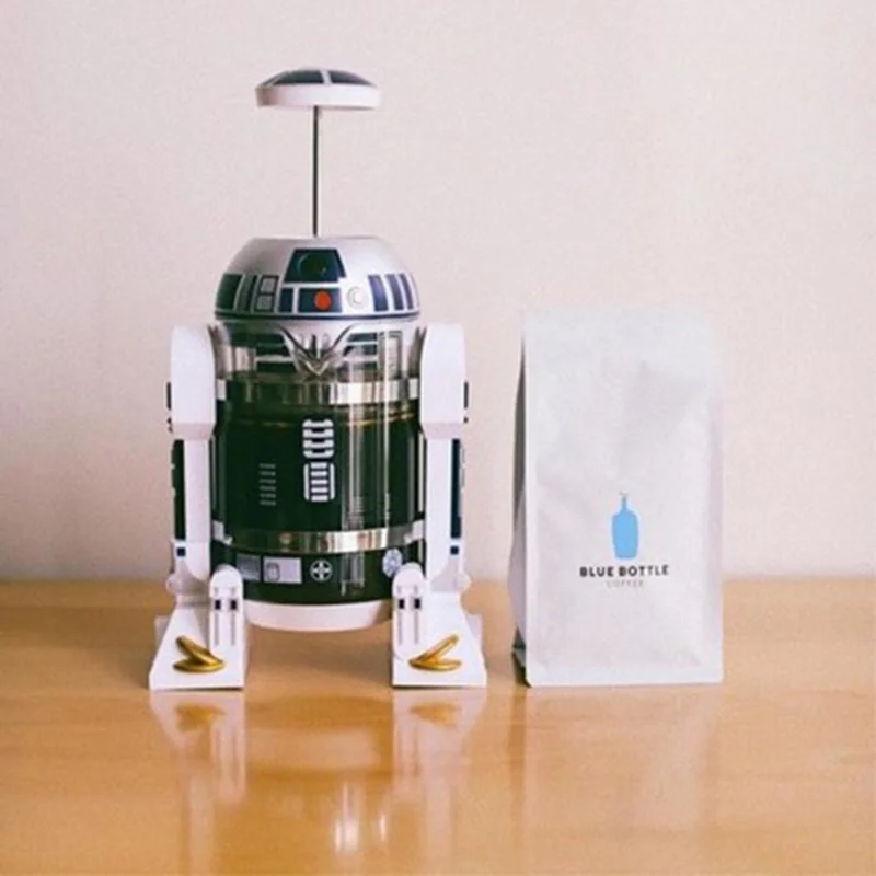 Koop Koffie Pot 960ml Thuis Mini Star Wars R2 D2 Handleiding Koffiezetapparaat Franse Geperst Koffie Pot Draagbare Koffiezetapparaat Turkse koffie