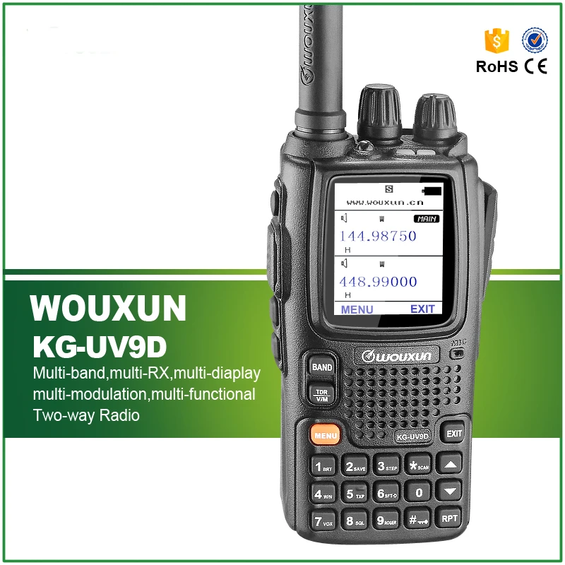 Совершенно KG-UV9D двухдиапазонный дисплей 136-174/400-512 МГц Воздушный диапазон приема 999CH 5 Вт двухстороннее радио